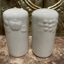 Philippe Richard FRUIT White Embossed Salt And Pepper Shakers