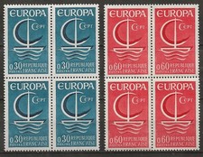 N° 1490/91**  PAIRE EUROPA 1966 EN BLOC DE 4