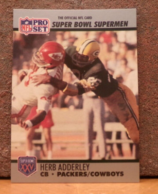 FOOTBALL CARD FRESH FROM BOX PRO SET SUPER BOWL SUPERMEN HERB ADDERLEY PACKERS