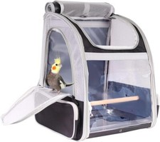 Bird Backpack Carrier with Stand Perch, Bird Travel Backpack for Hiking, Airl...
