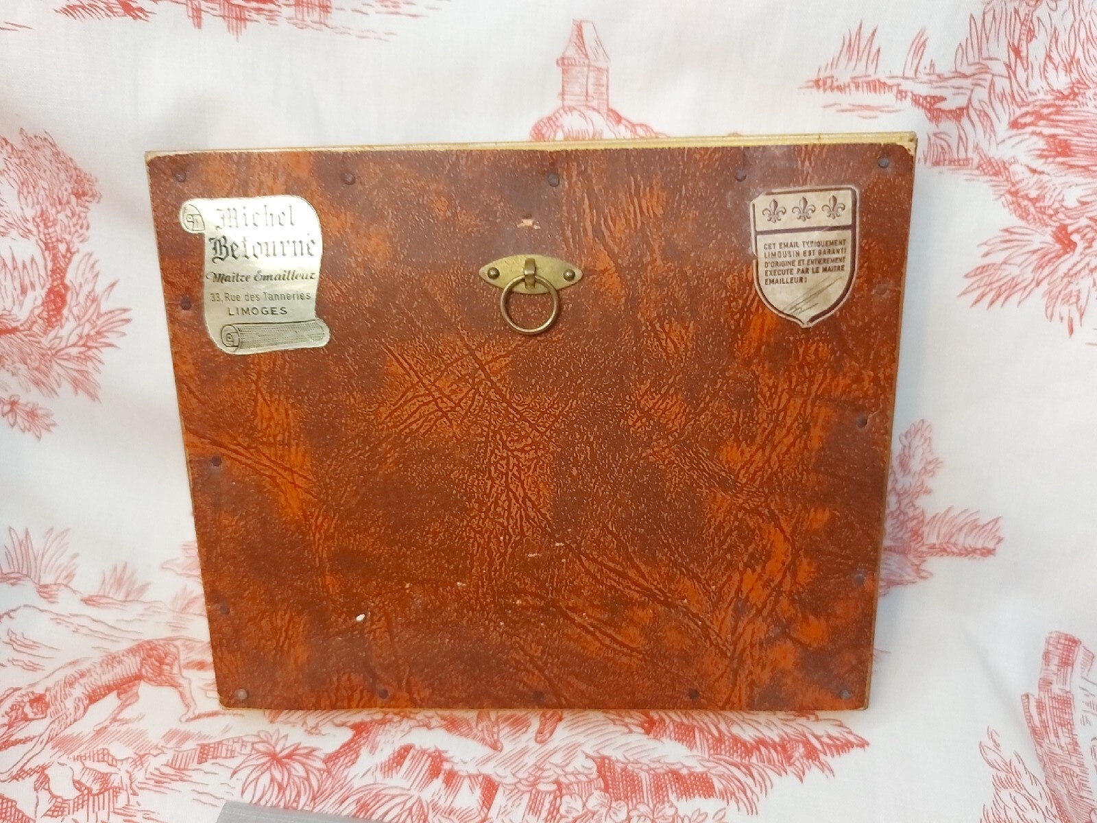PETIT EMAUX LIMOGES 10 X 7 CMS signé MICHEL BÉTOURNÉ PAYSAGE ENCADRÉ 18