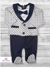 Baby Boy All-in-One Suit Wedding Christening Formal Party Smart Outfit Tuxedo 