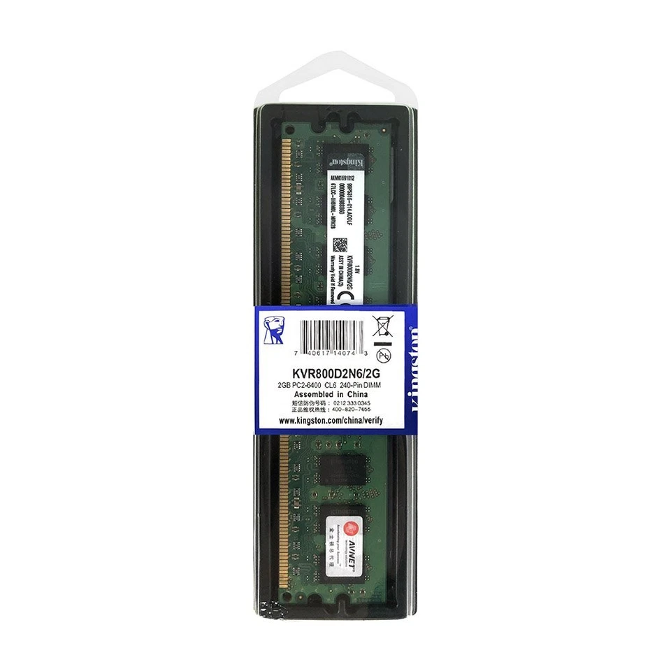 Original Kingston 8GB 4x2GB DDR2 800MHz PC2-6400 KVR800D2N6/2G Desktop Memory BT - Image 2 of 4
