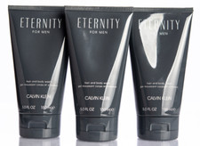 3x Calvin Klein Eternity Shower Gel for Men, 100ml Hair and Body Wash, Shampoo