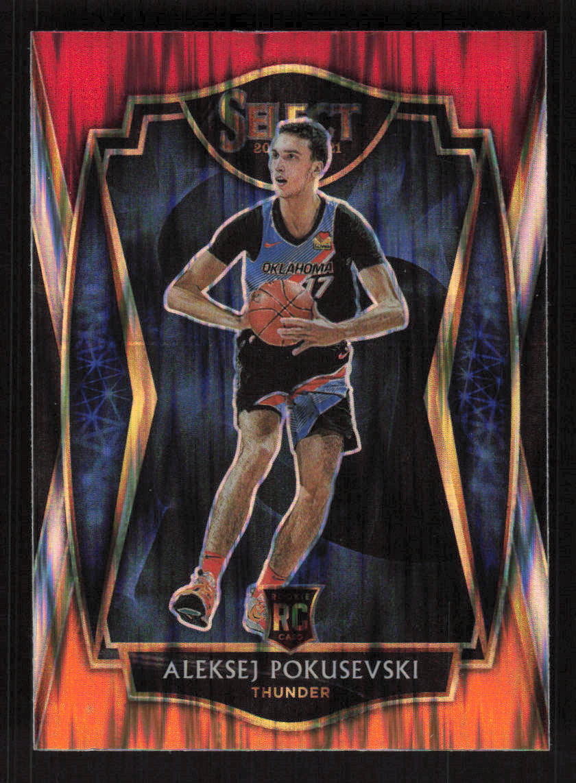 2020-21 Panini Select Red White Orange Flash #176 Aleksej Pokusevski Thunder