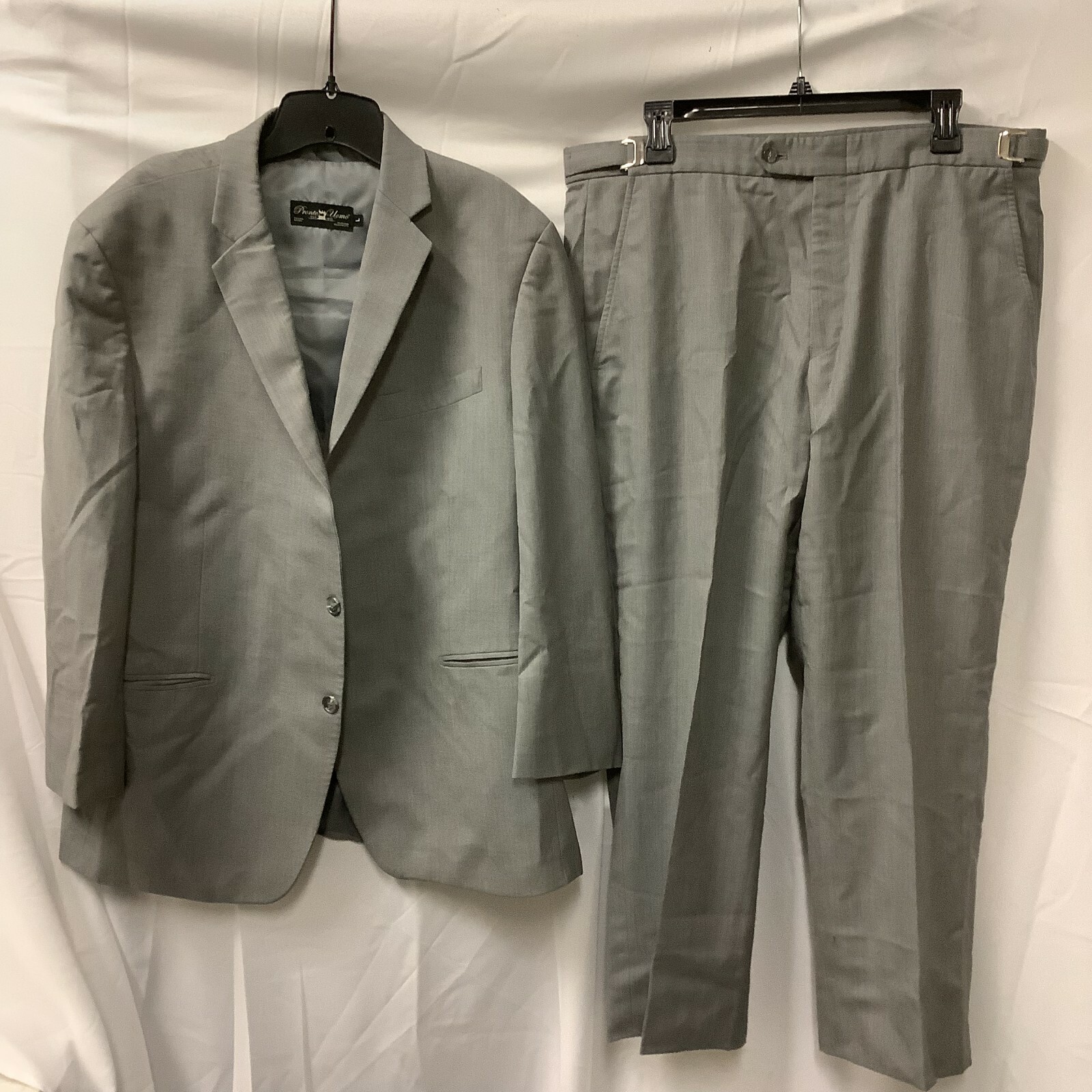 Pronto Uomo Mens Suit Gray Long Sleeves Single Breast… Gem