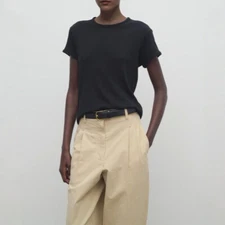 Womens THE ROW New Crew Neck Short Sleeve Cotton Simple Temperament T-Shirt