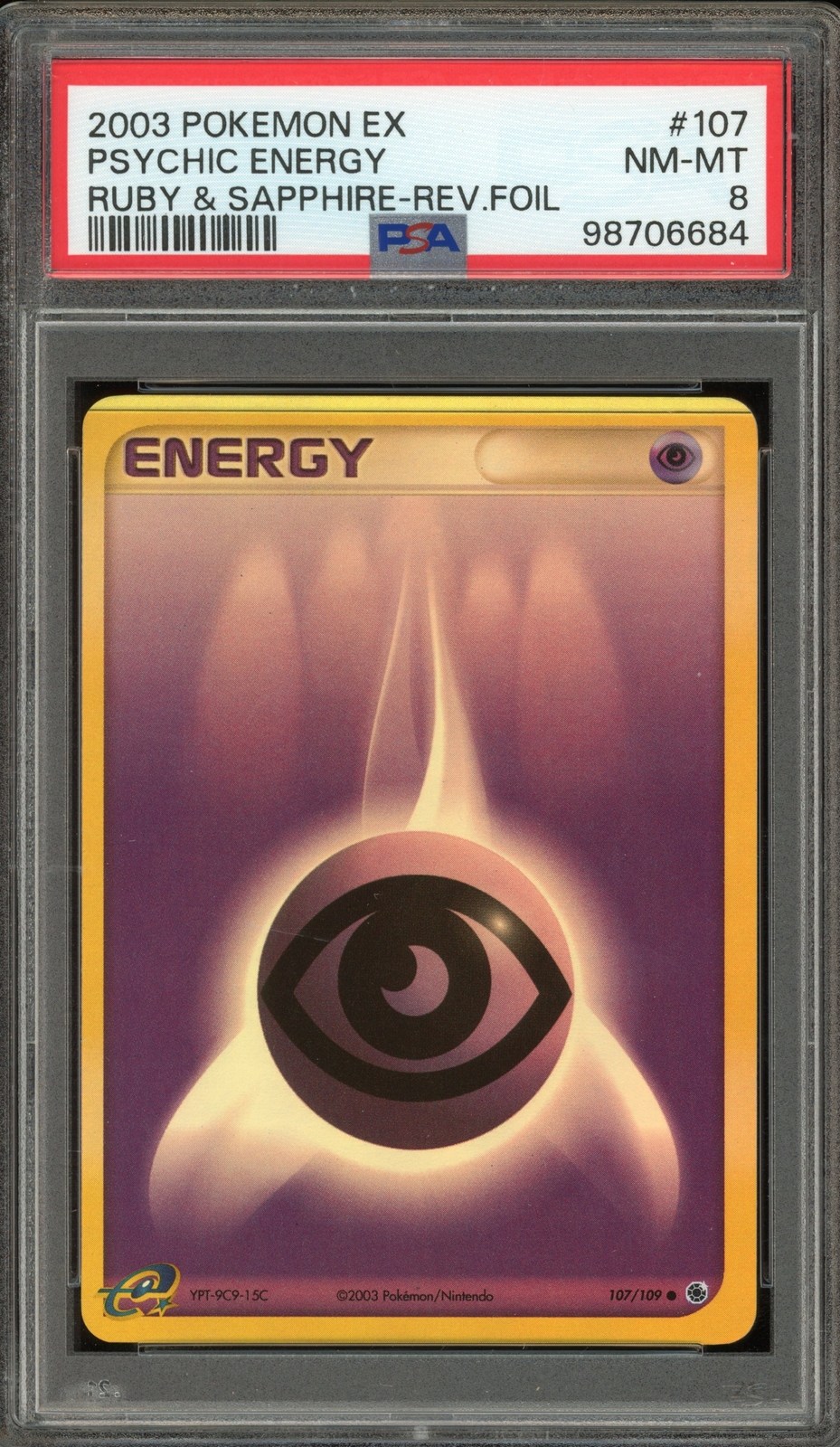 Pokemon Psychic Energy EX Ruby & Sapphire Reverse Holo #107 PSA 8