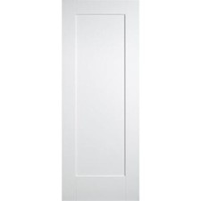 White Primed Shaker 1 Panel Internal Sliding Door Kit Includes Door and Track