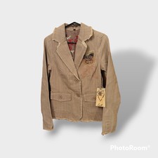 Love Stitch Women's Jacket Blazer Bohemian Brown Embroidered Boho Small New Nwt