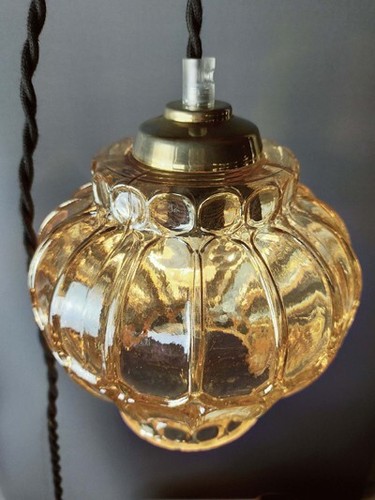 Lampe à poser baladeuse bulbe verre/cristal doré - Photo 5/6