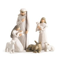 Willow Tree 26005 Nativity Heilige Familie Mit Esel Und Schafen Krippe Neu
