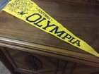 Vintage Olympia Football Pennant Around 27” In Yellow & Black — photo 8