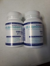 2 bottles LIPOZENE MAX Strength Weight Loss 1500 mg 60 Total EXP-6/2028