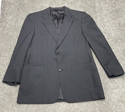 Hart Schaffner Marx Charcoal Gray Solid Blazer HSM 100s Men's 42R Very Nice