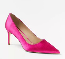 NEW ANN TAYLOR PINK SATIN STRAIGHT HEELS PUMPS SHOES SZ 8