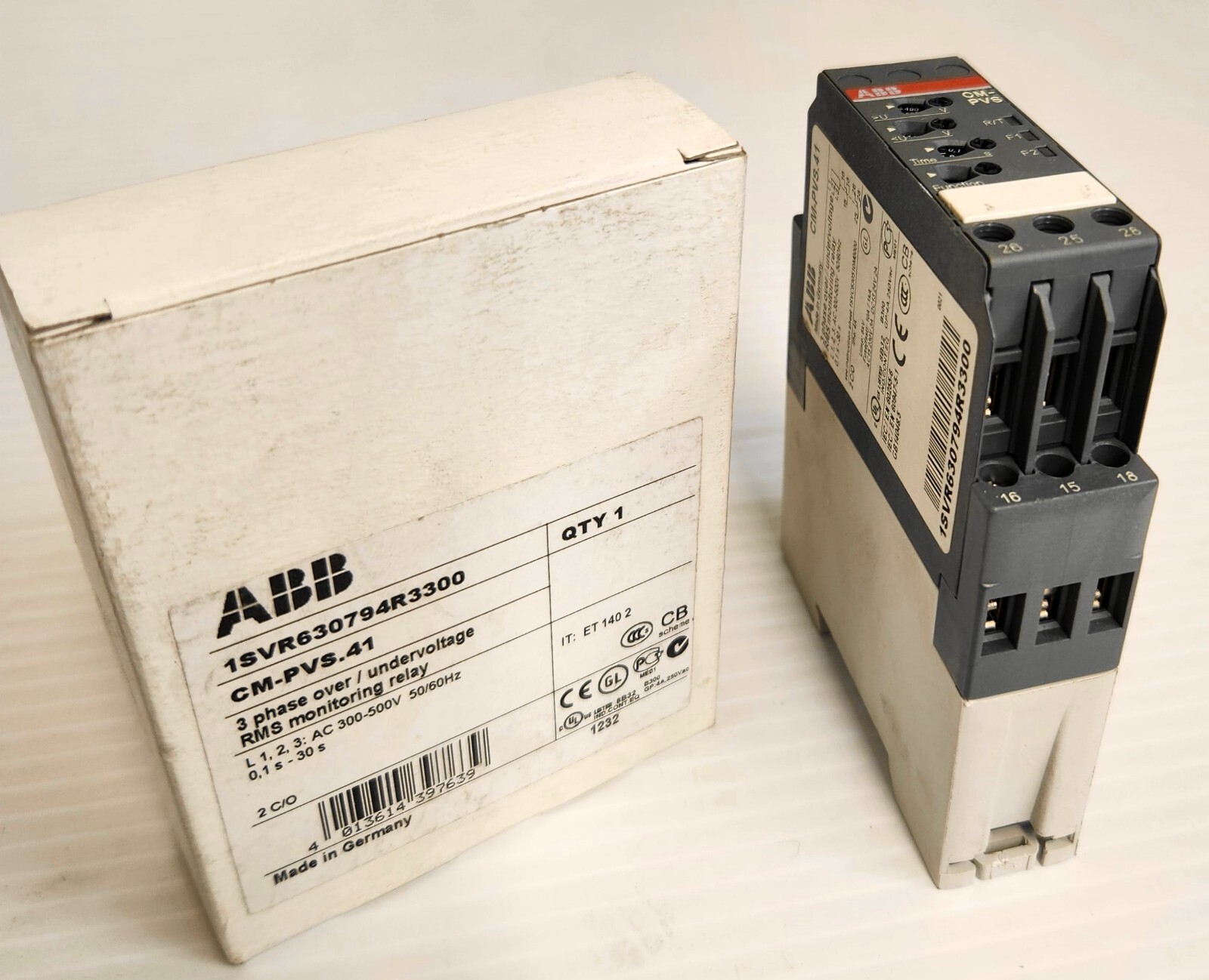 ABB+1SVR630794R3300+CM-PVS.41+Undervoltage+Monitoring+Relay+3+Phase for ...