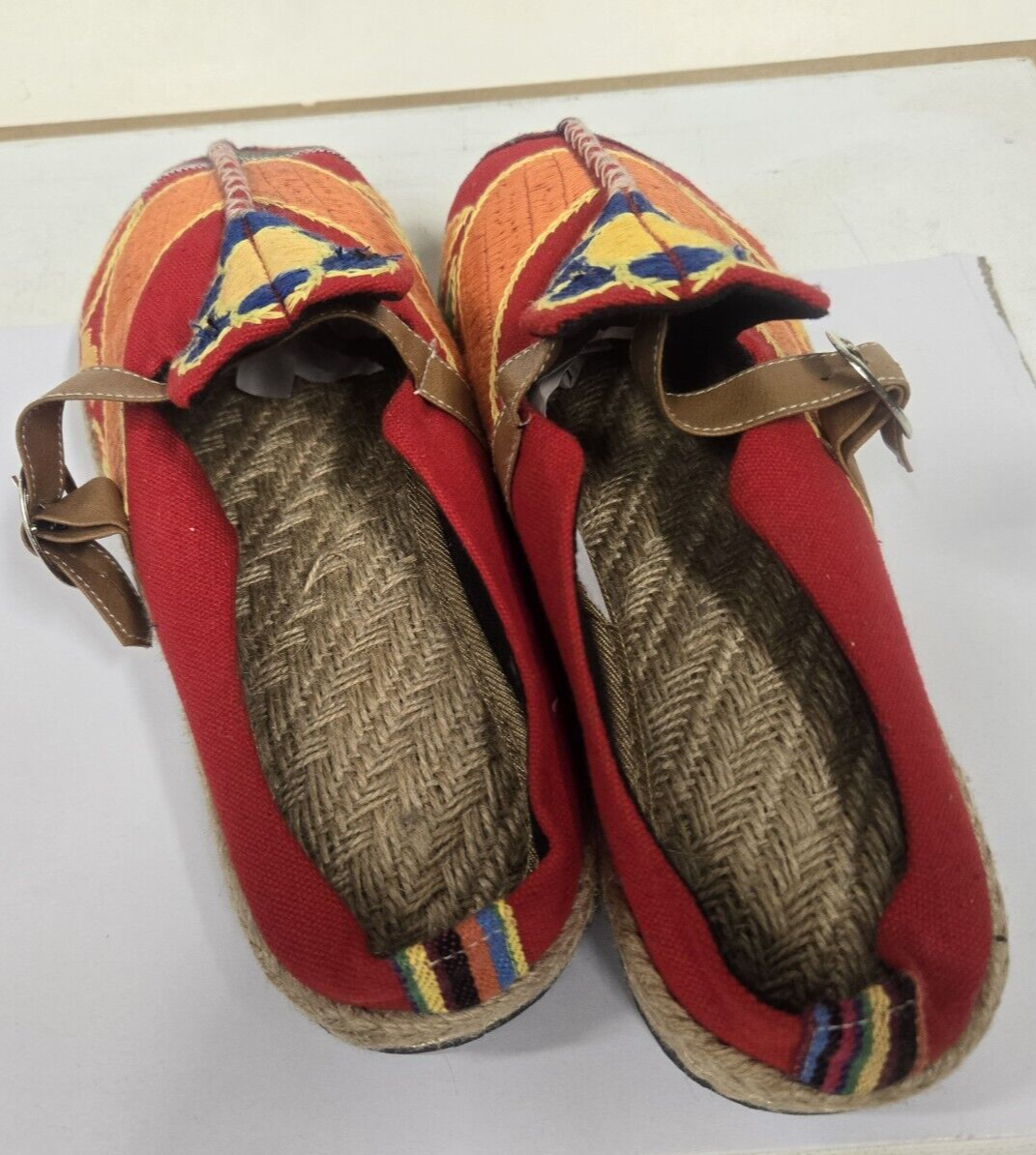 SAOLA Pantofola mulo ricamata tela floreale donna taglia 38EU suola in tessuto scarpe piatte