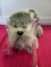 Hasbro FurReal Friends Rope Tugging Pup Gray Schnauzer Interactive Plush Dog