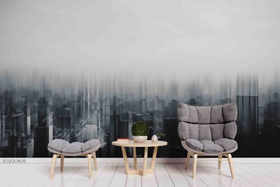 3D City Abstract Landscape Self-adhesive Removable Wallpaper Murals