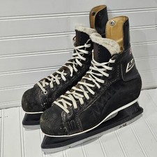 Vintage CCM Mustang Ice Hockey Skates Size 8 Black Brown Shoe Sz 9.5 Canadian