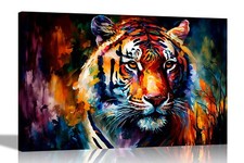 Majestical Tiger Colourful Canvas Pictures for Walls Living Room Abstract Art
