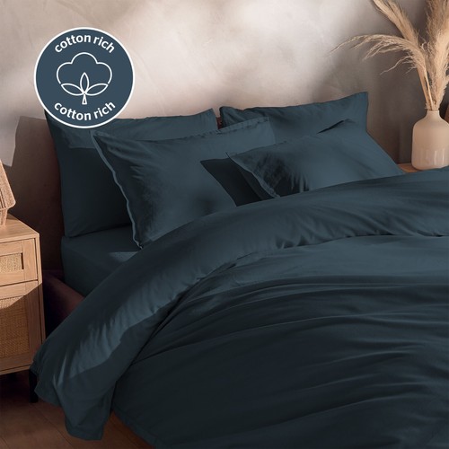 Silentnight Washed Cotton Rich Duvet Cover Set Pillowcase Soft Bedding Easy Care - Picture 10 of 36