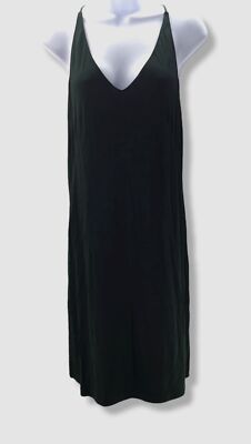 $650 Akris Women's Green Sleeveless Spaghetti Strap Slip Dress Size 10