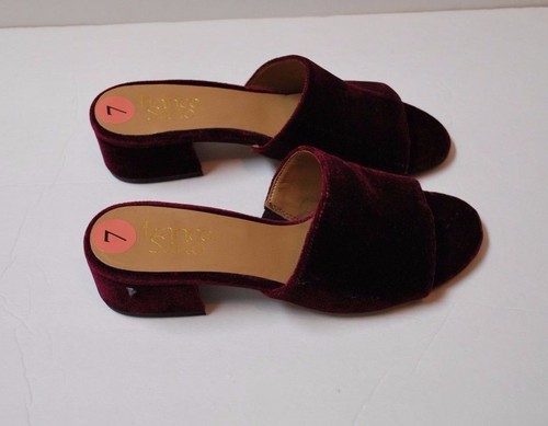 BNWT Beautiful FRANCO SARTO Burgundy Velvet Slippers 7 - Picture 3 of 7
