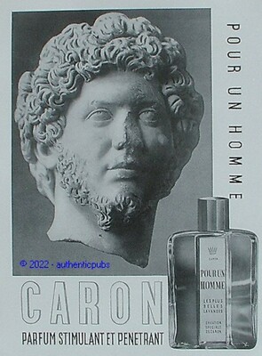 REKLAME CARON PARFUM FÜR EINEN HOMME DIE SCHÖNSTEN LAVANDES VON 1954 FRANZÖSISCHE ANZEIGE
