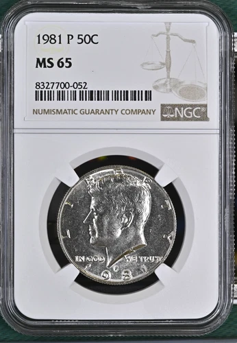 1981-P KENNEDY HALF DOLLAR 50 CENTS NGC MS65 UNC DETAILED COIN #G