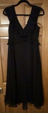 NWT Sezane Black Ruffled Dress Women’s 6 US 38 EU Made In France