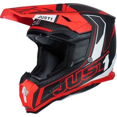 HELM CROSS ENDURO CARBON JUST1 J22 C CARBON FLUO 2.0 RED GR M