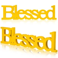 Blessed Letter Table Sign Blessed Standing Letter Table Sign Rustic Wooden Ho...