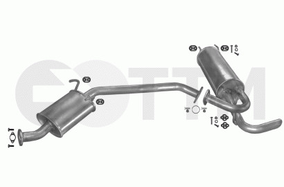 Silencieux d'échappement pour Nissan Serena 2.0 126cv de 1992 à 1996