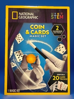 National Geographic Coin & Cards Magic Tricks Set STEM Toy By Blue Marble Kids.