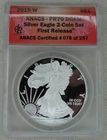 2019-W American Silver Eagle Proof ANACS PR 70 DCAM US Mint $1 Coin