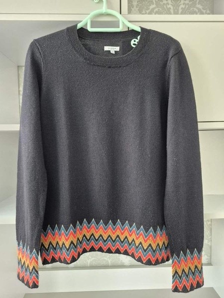 Women Jigsaw Sweater Navy Wool M