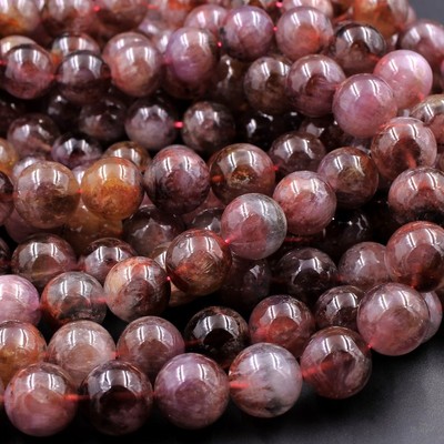 13 inch strand of natural Auralite 23 Cacoxenite Round Smooth 8mm beads.