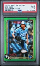 2025 Topps Chrome Update Series - Kris Bubic #USC115 Green Refractor /99 PSA 9
