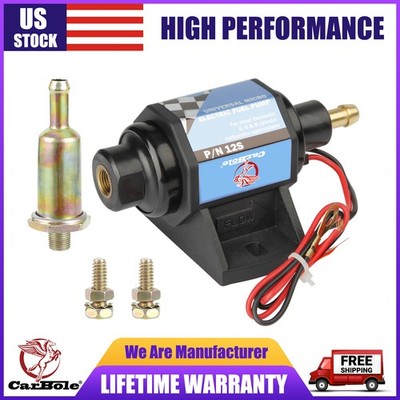 Universal Micro Electric Fuel Pump 12S Super 4-7 PSI 3/8 inch 35GPH Gasoline 12V