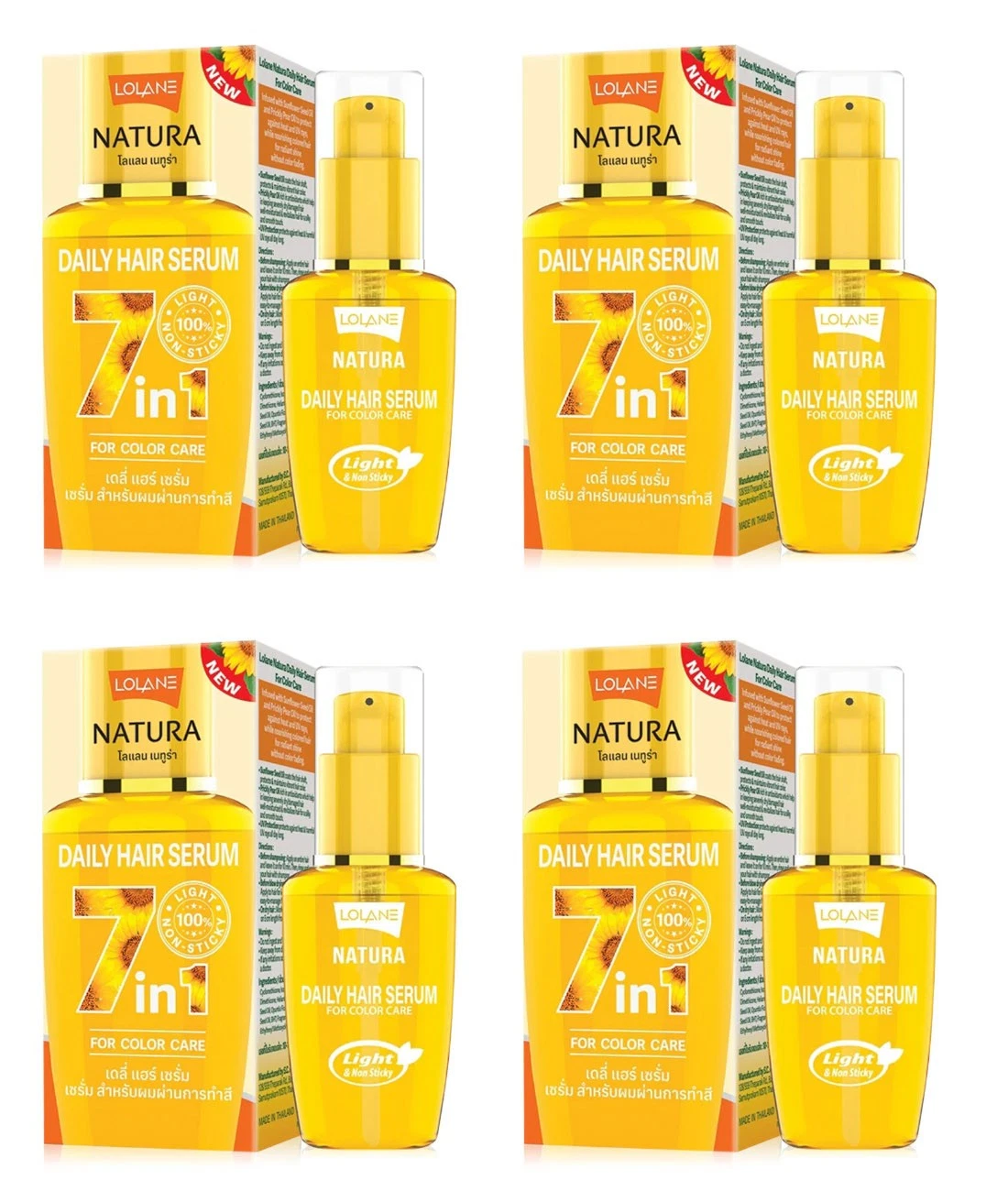 4x Lolane Natura Daily Hair Serum Magic In 1 Sun Flower For Care Color Hair 50ml