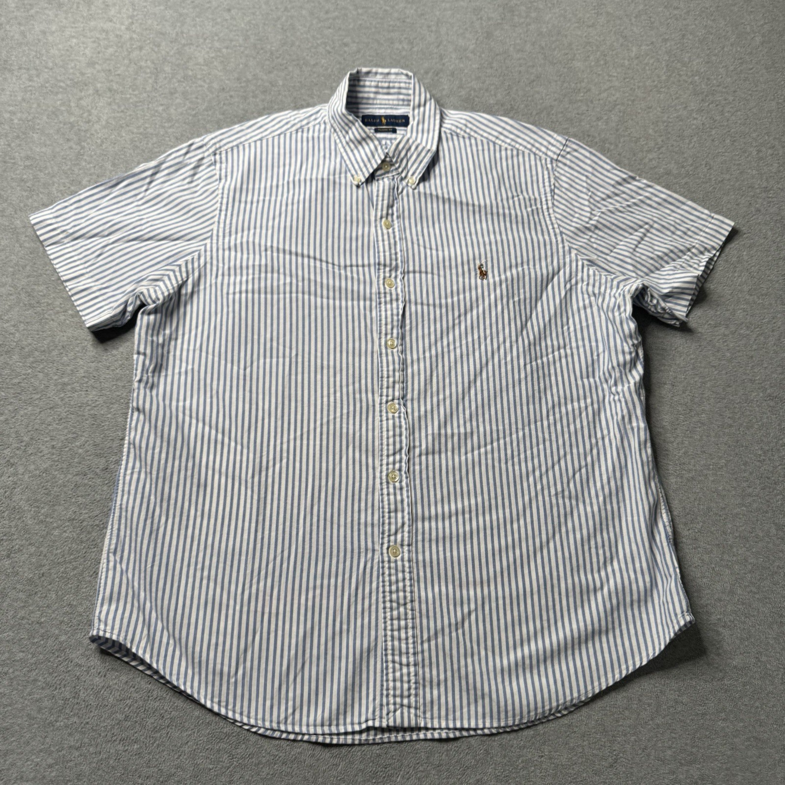 Ralph Lauren camicia uomo grande blu righe oldey money carn ponypy preppy