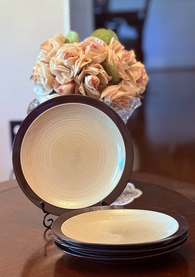 Vintage Retired Broyhill Attic Heirlooms Brown, Salad Plates, 8 In, Set Of 4 - Image 2 of 4