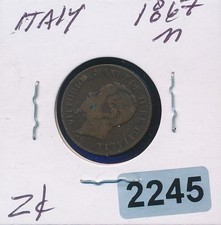ITALY - 2  CENTIMES - 1867-M - #2245