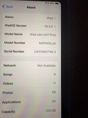 Apple iPad mini (A17 Pro) 8.3in Wi Fi + 5G 128GB Gray Touch ID MXPN3LL/A