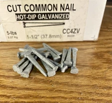 Old Fashioned Common Cut Nails Galvanized Tremont Nail Co  1-1/2" 4d 9oz NOS