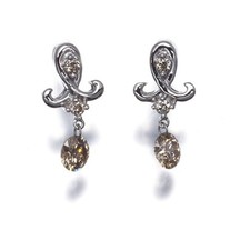 Brown Diamond 0.20ct/0.20ct Earrings 18K 750 White Gold