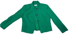 Lilli Ann Womans Blazer Coat Jacket Size Medium Green USA Made VTG - READ