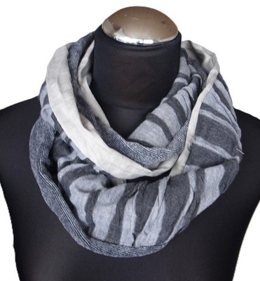 Loop Loopschal Schlauchschal grau 3 verschiedene Stoffe Unikat kreativ.atelier